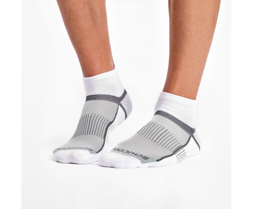 Calcetines Saucony Inferno Quarter 3-Pack Mujer Blancos | México 319UZGT